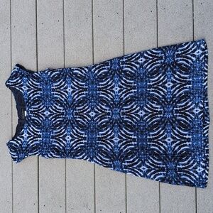Connected Apparel Stretch Patterned Cap Sleeve Dress